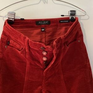 Judy Blue burnt orange/red cropped corduroy ankle straight pants NWOT